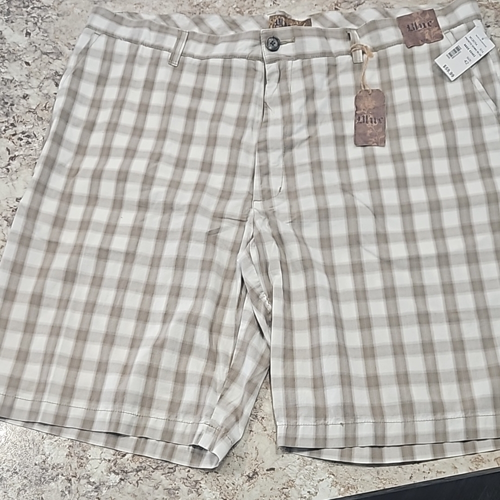 Men's Plaid Shorts - Beige
